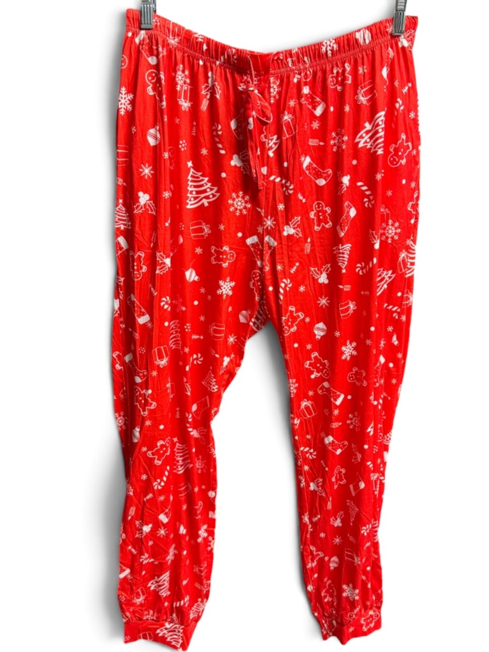 Ekouaer Christmas Pajama Pants Womens L Red Gingerbread Holiday Lounge